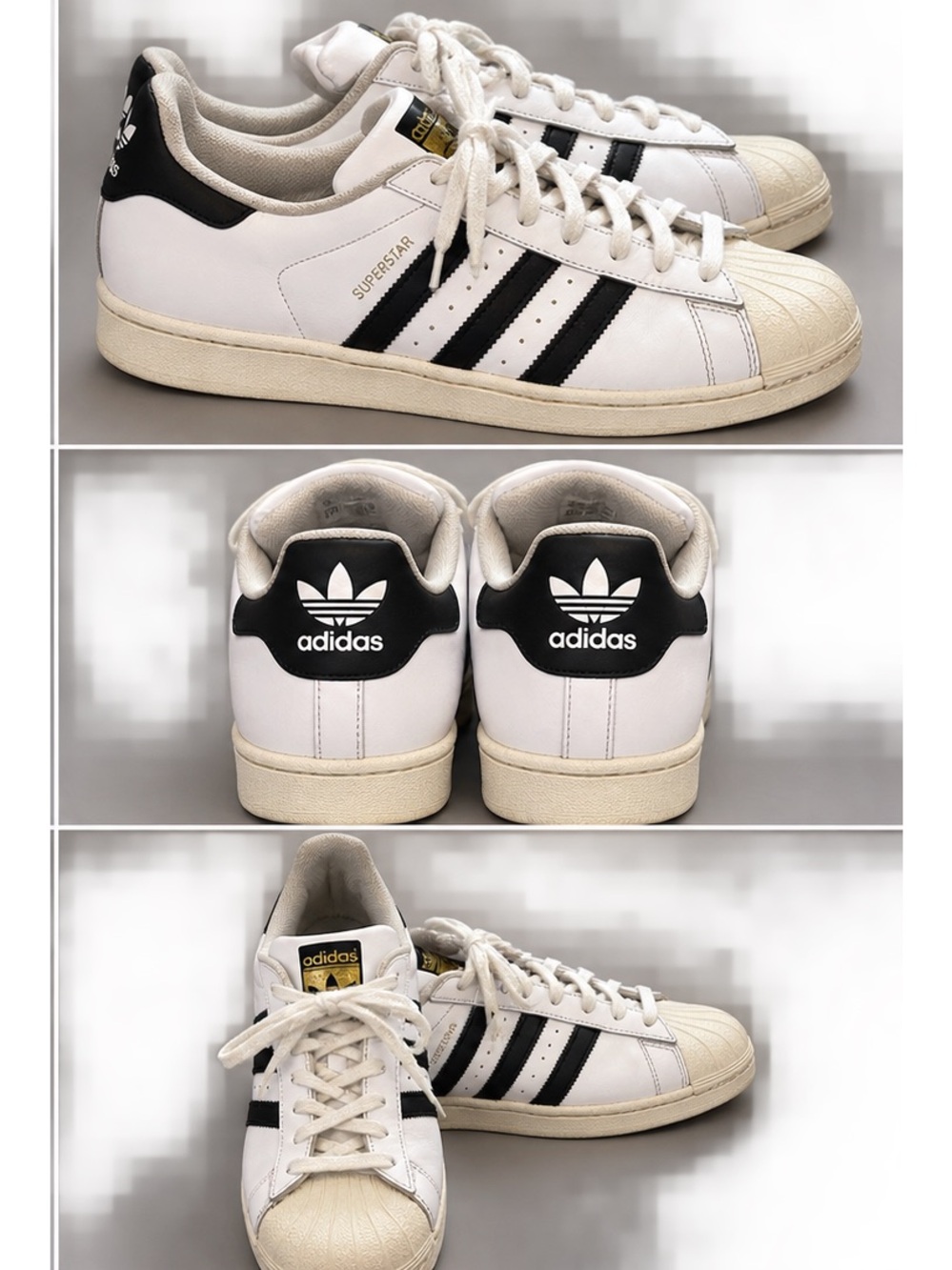 Adidas White and Black Superstar Men’s Sneakers 11.5